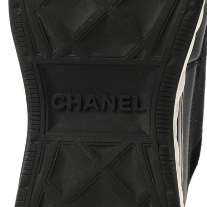 Chanel Velvet Calfskin Mixed Fibers CC Sneakers 38 Black 6 of 14