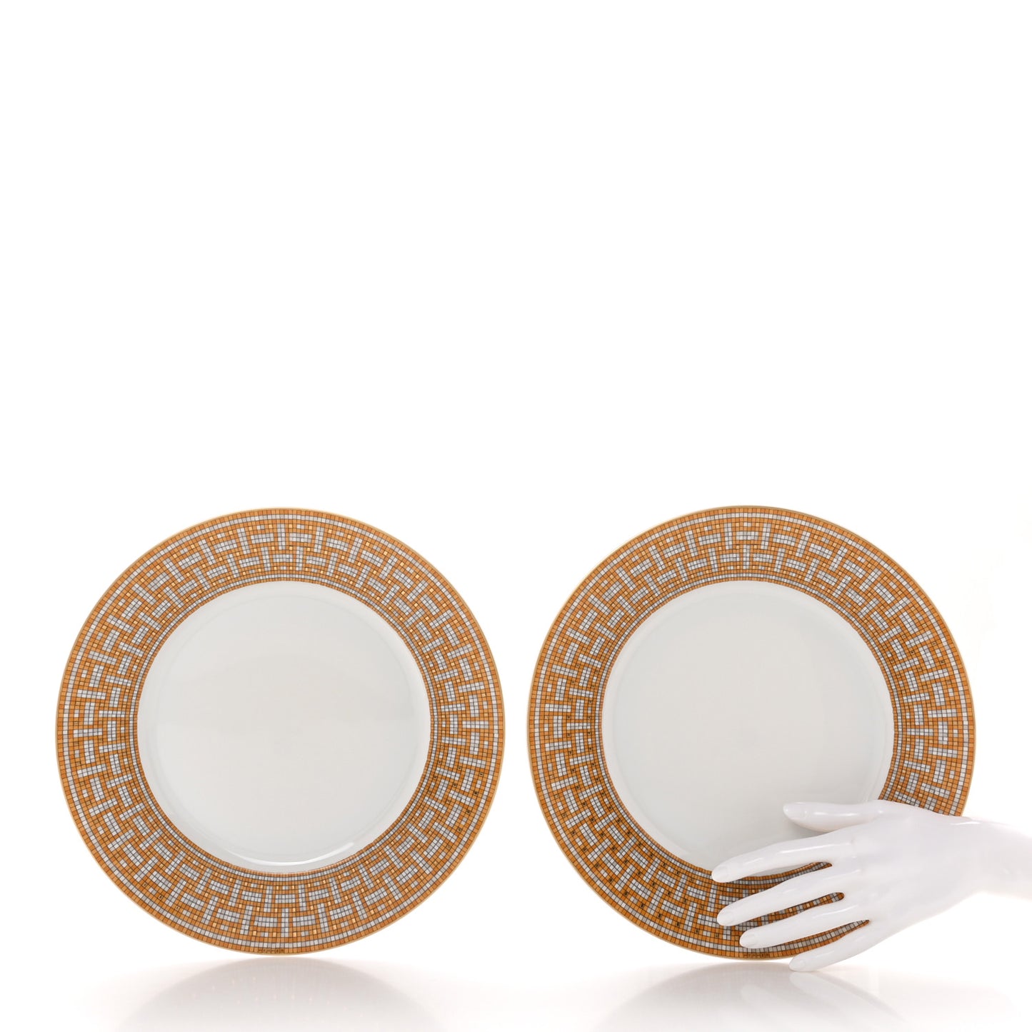 Porcelain Mosaique Au 24 Gold Dinner Plate Set of 2