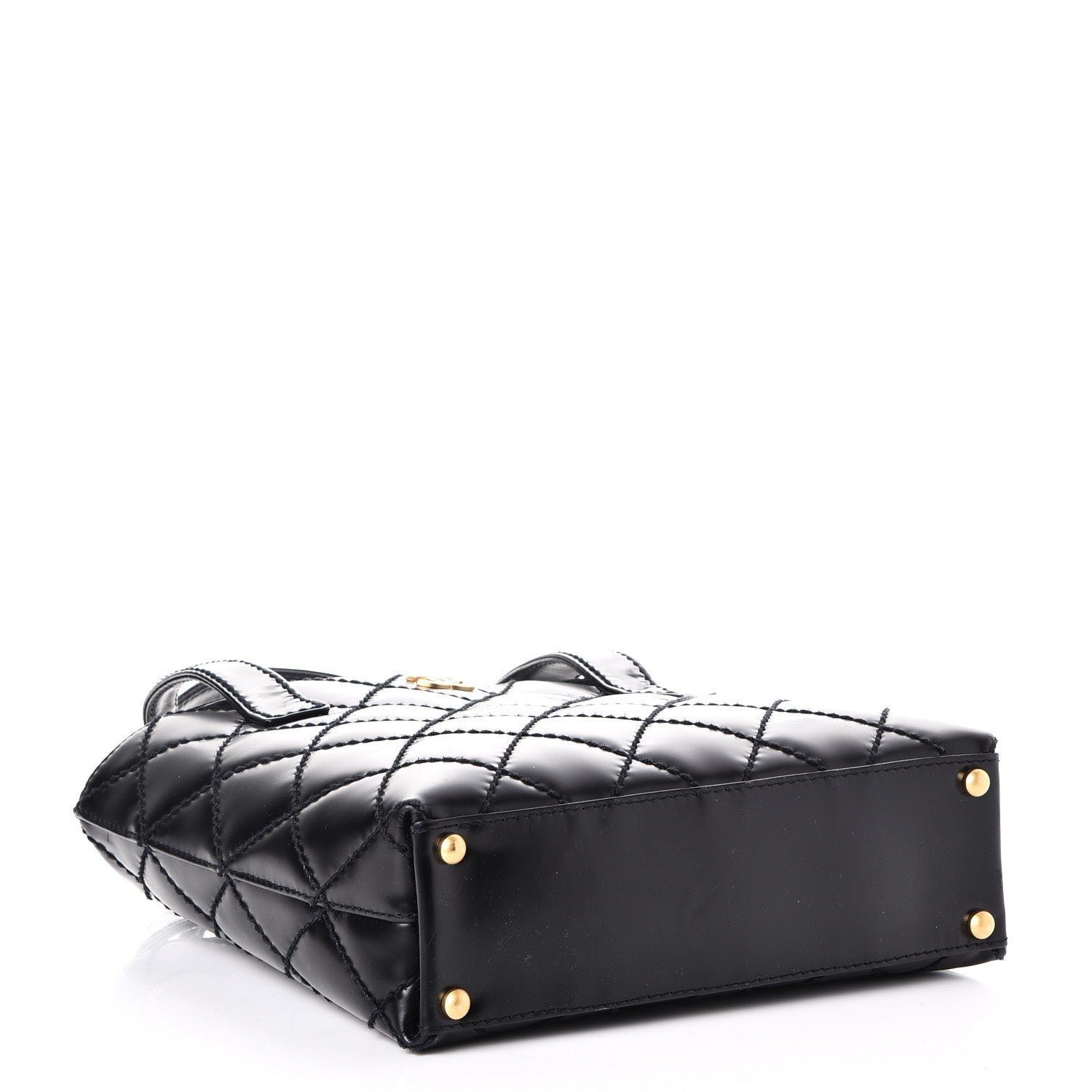 Chanel Calfskin Quilted Small Surpique Stitch Tote Black 4 of 8