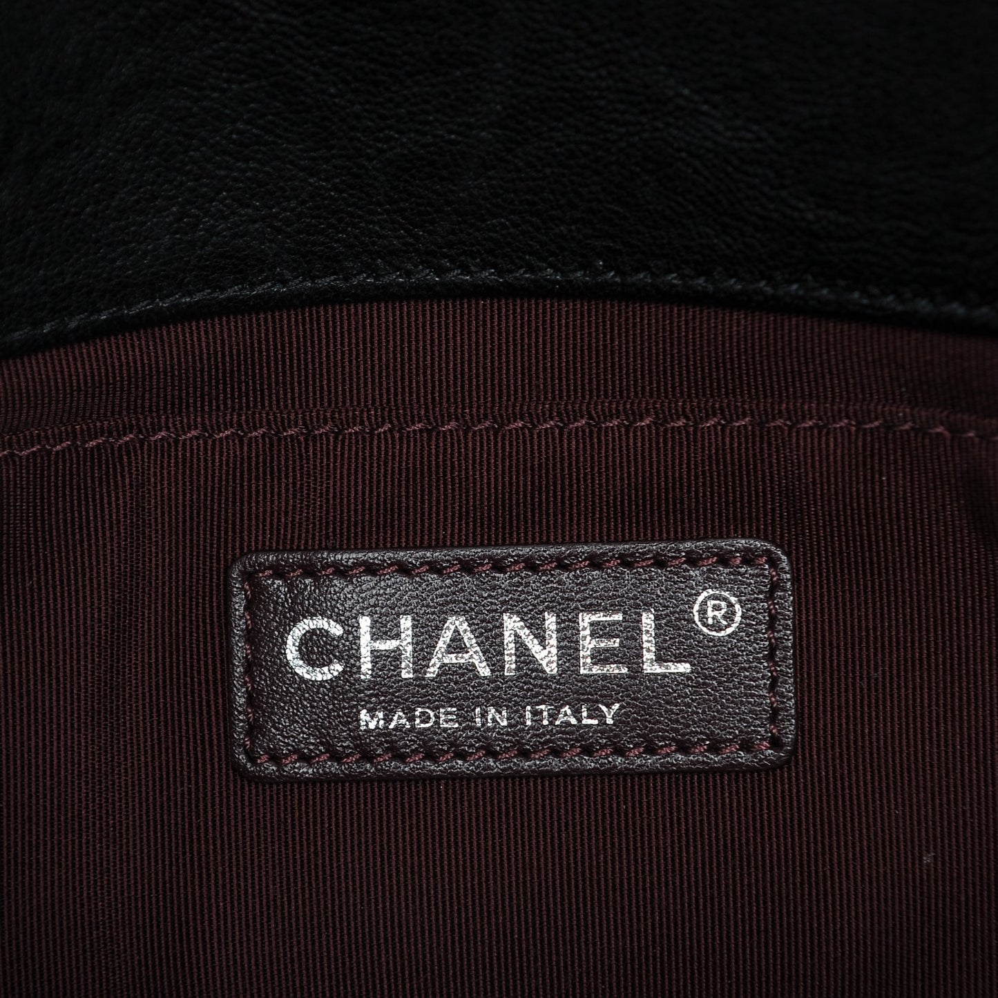 Crumpled Lambskin East West Studded Boy Flap Black