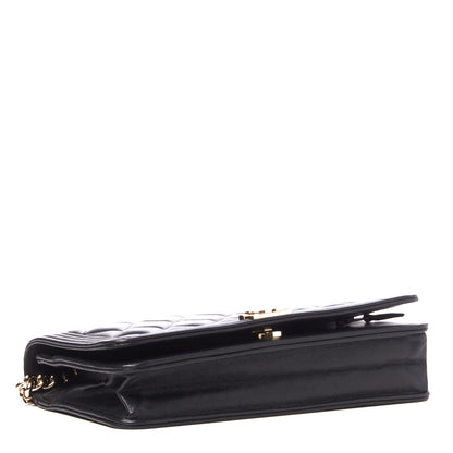 Chanel Lambskin Quilted Boy Wallet On Chain WOC Black 3 of 9