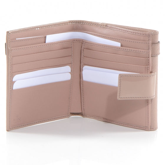 Gucci Patent Microguccissima Nice French Flap Wallet Dark Cipria 5 of 8