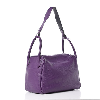 Hermes Taurillon Clemence Eclat Lindy 30 Ultraviolet Bleu Obscur 6 of 11