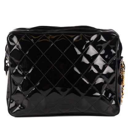 Chanel Patent Quilted Camera Case Black 1 of 10