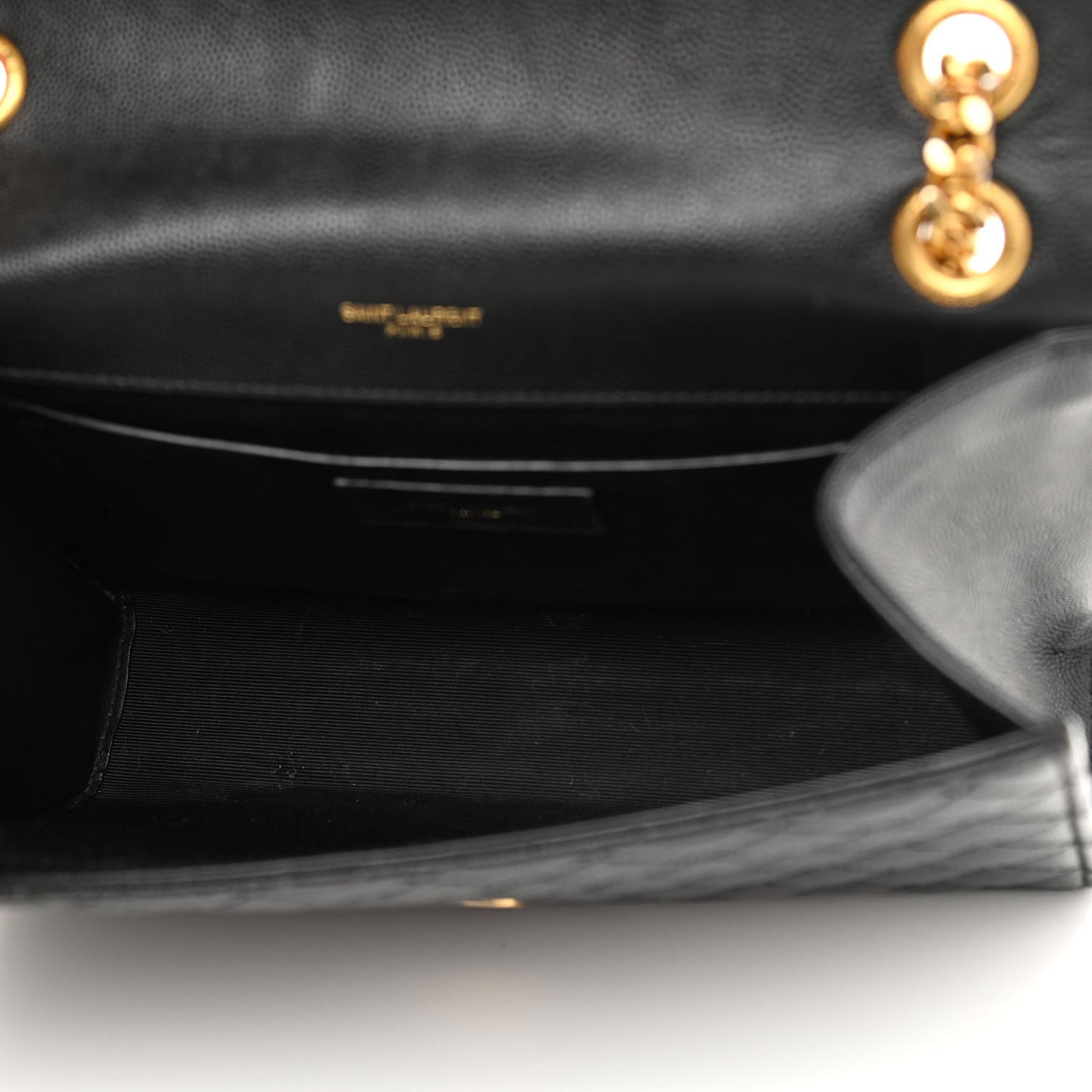 Grain De Poudre Textured Mixed Matelasse Triquilt Medium Monogram Satchel Black
