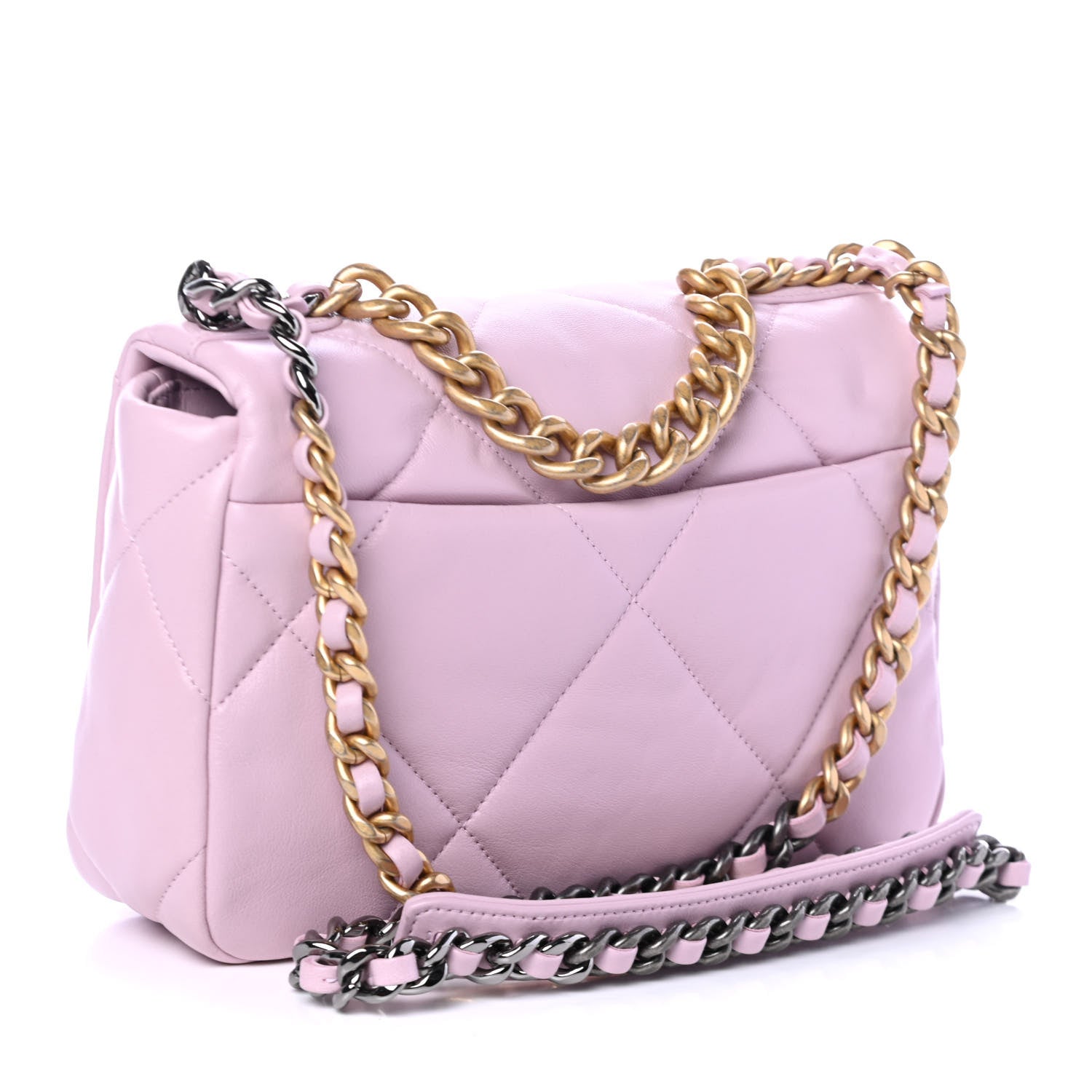 Chanel Lambskin Quilted Medium Chanel 19 Flap Light Pink 2 of 4