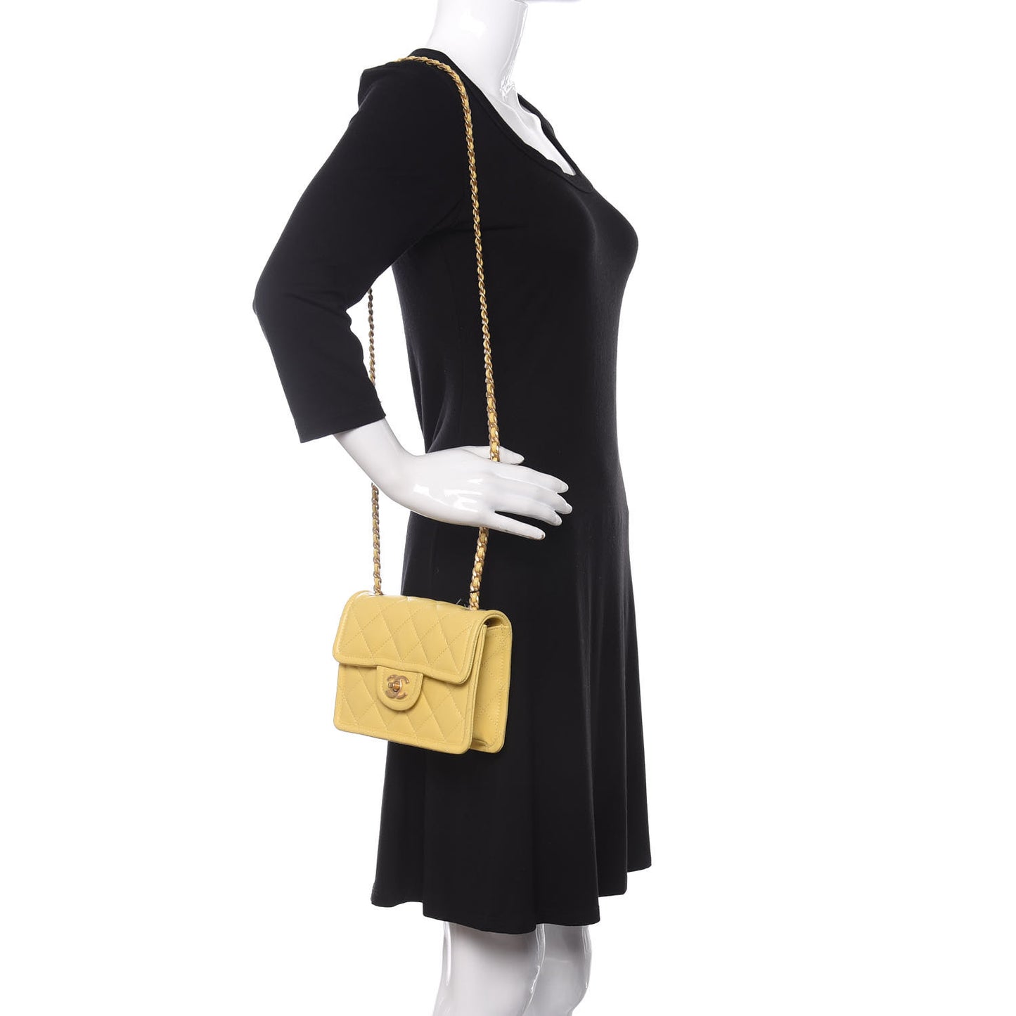 Caviar Quilted Mini Sweet Classic Flap Yellow
