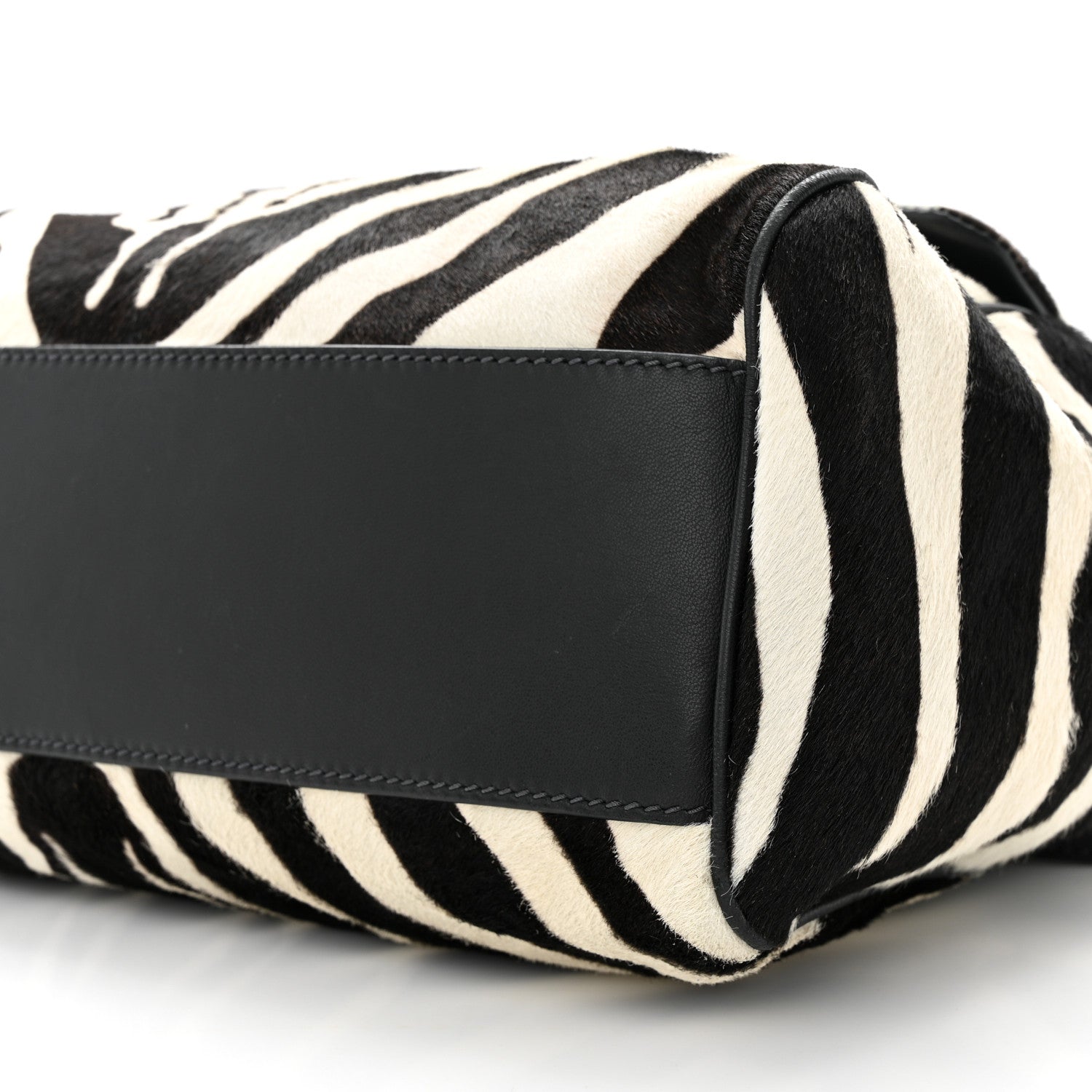 Dolce & Gabbana Calf Hair Zebra Print Large Miss Sicily Satchel Black White 9 of 13