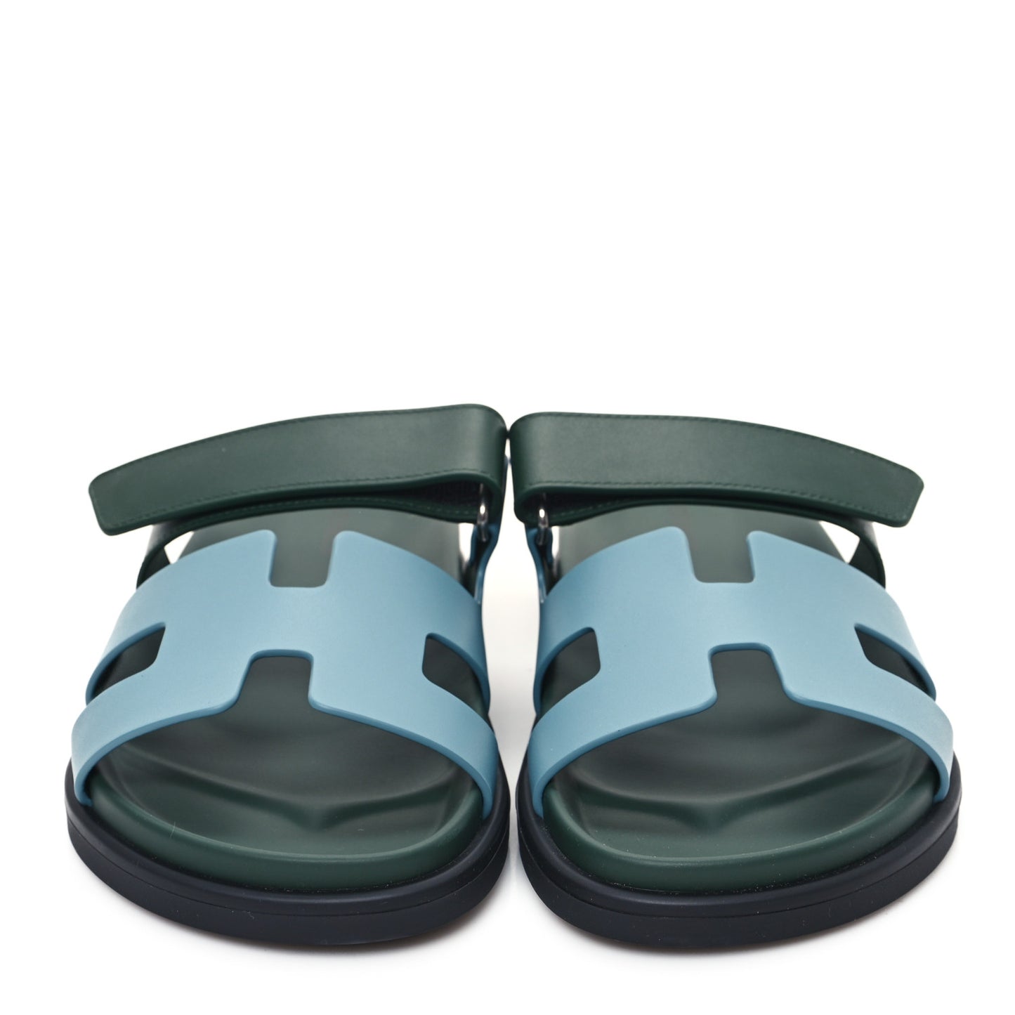 Calfskin Womens Chypre Sandals 38 Bleu Citadin Vert Bouteille