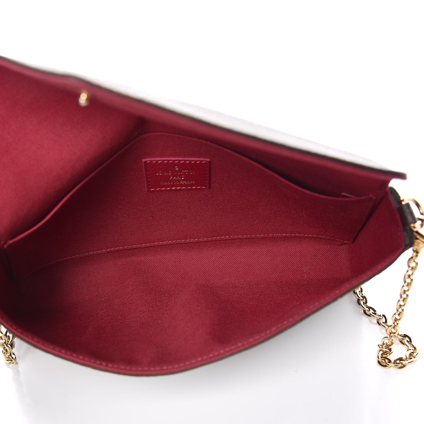 Monogram Pochette Felicie Chain Wallet Fuchsia