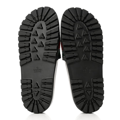 Gucci Rubber Web Mens Lug Sole Slide Sandals 11 Black Green Red 5 of 8