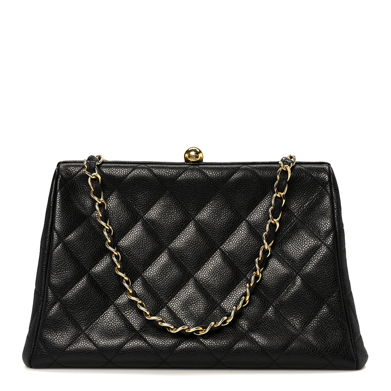 Chanel Caviar Quilted Kisslock Shoulder Bag Black 1 of 11