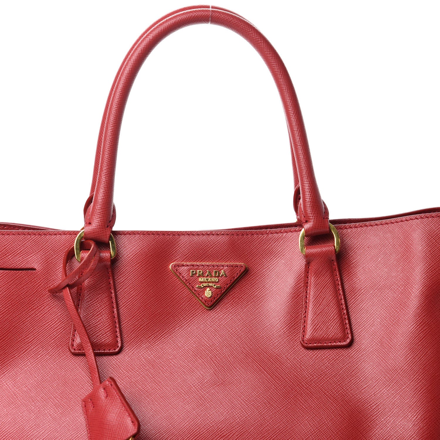 Prada Saffiano Lux Large Tote Fuoco 13 of 13