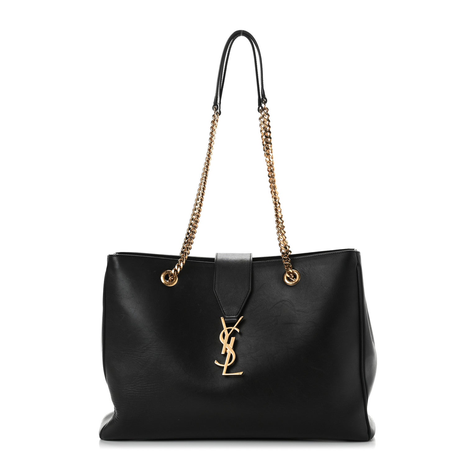 Saint Laurent Calfskin Classic Monogram Shopping Bag Black 1 of 10