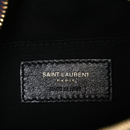 Saint Laurent Denim Matelasse Chevron Quilted Round Vinyle Camera Bag Rodeo Blue Cinnamon 6 of 10