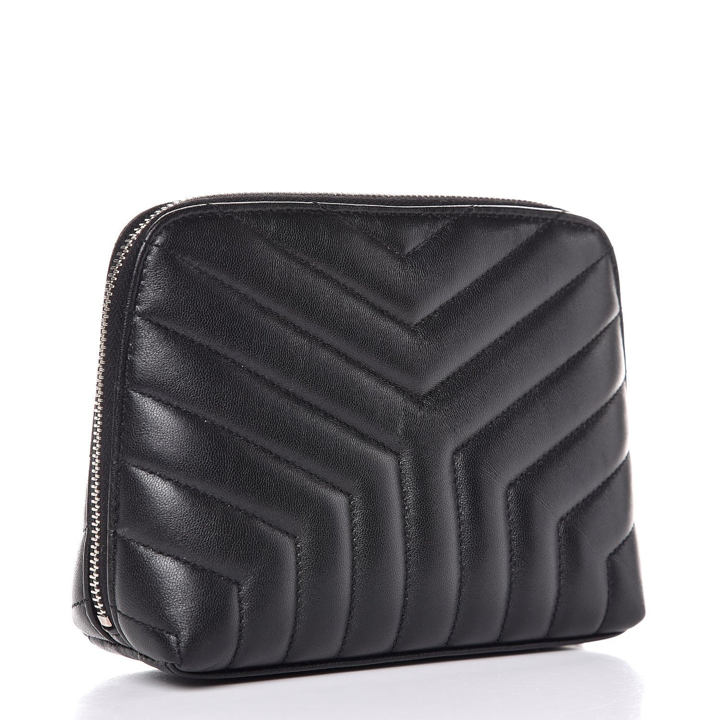 Lambskin Matelasse Cosmetic Case Black