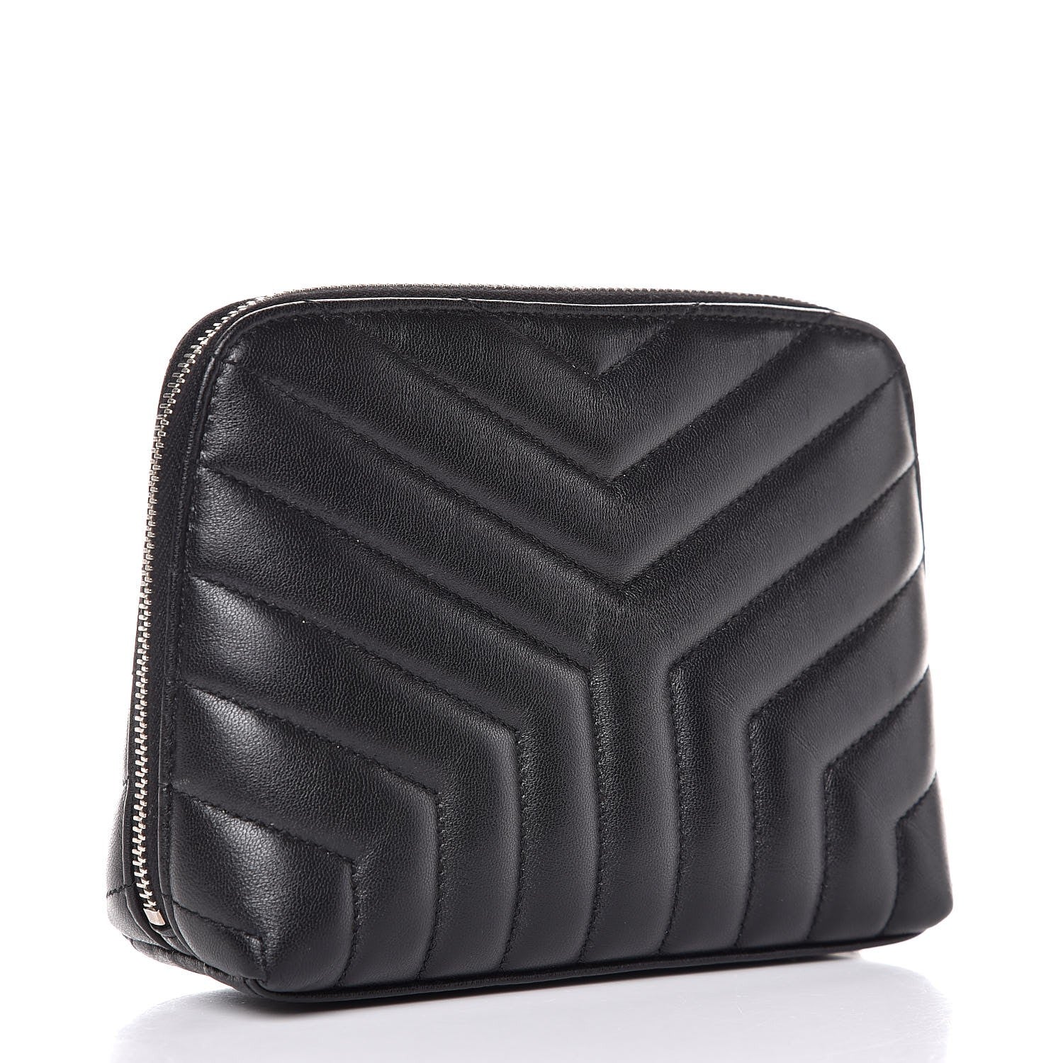 Saint Laurent Lambskin Matelasse Cosmetic Case Black 3 of 7