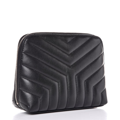 Saint Laurent Lambskin Matelasse Cosmetic Case Black 3 of 7