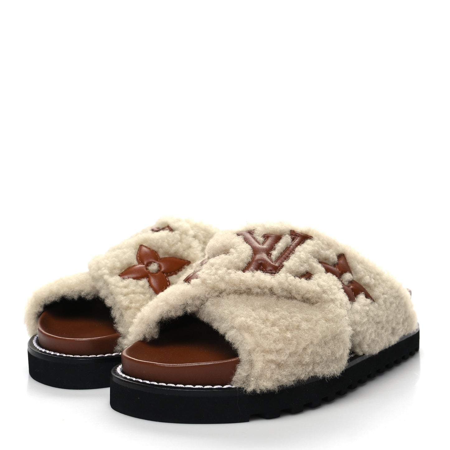Shearling Paseo Flat Comfort Mule 37 Brown