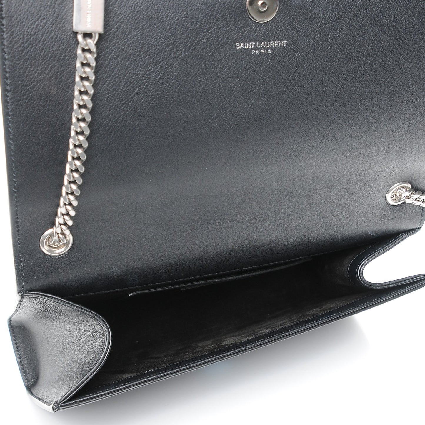 Calfskin Embellished Medium Monogram Kate Satchel Black