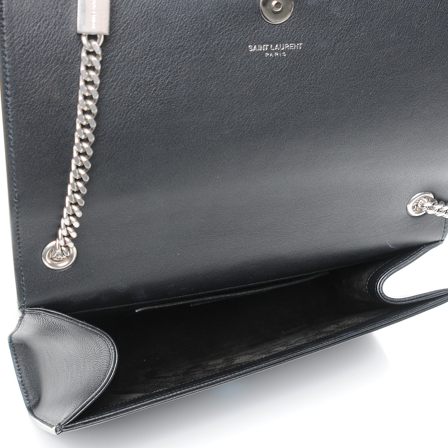 Saint Laurent Calfskin Embellished Medium Monogram Kate Satchel Black 5 of 7