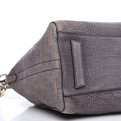 Givenchy Nubuck Crocodile Embossed Medium Antigona Washed Black 6 of 10