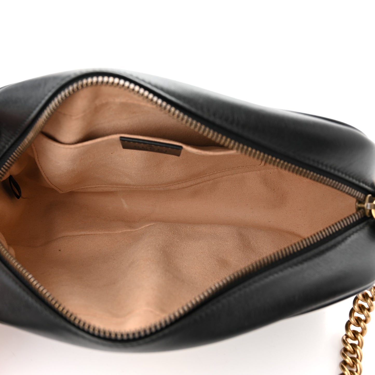 Calfskin Matelasse Small GG Marmont Chain Shoulder Bag Black