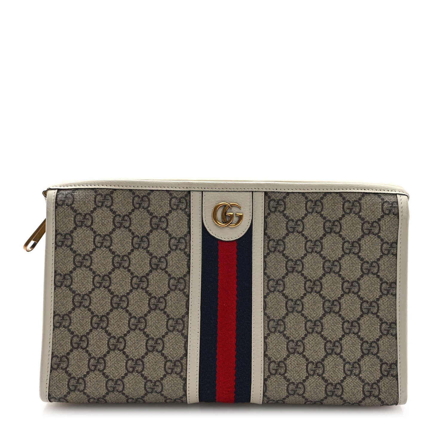 GG Supreme Monogram Web Toiletry Case White