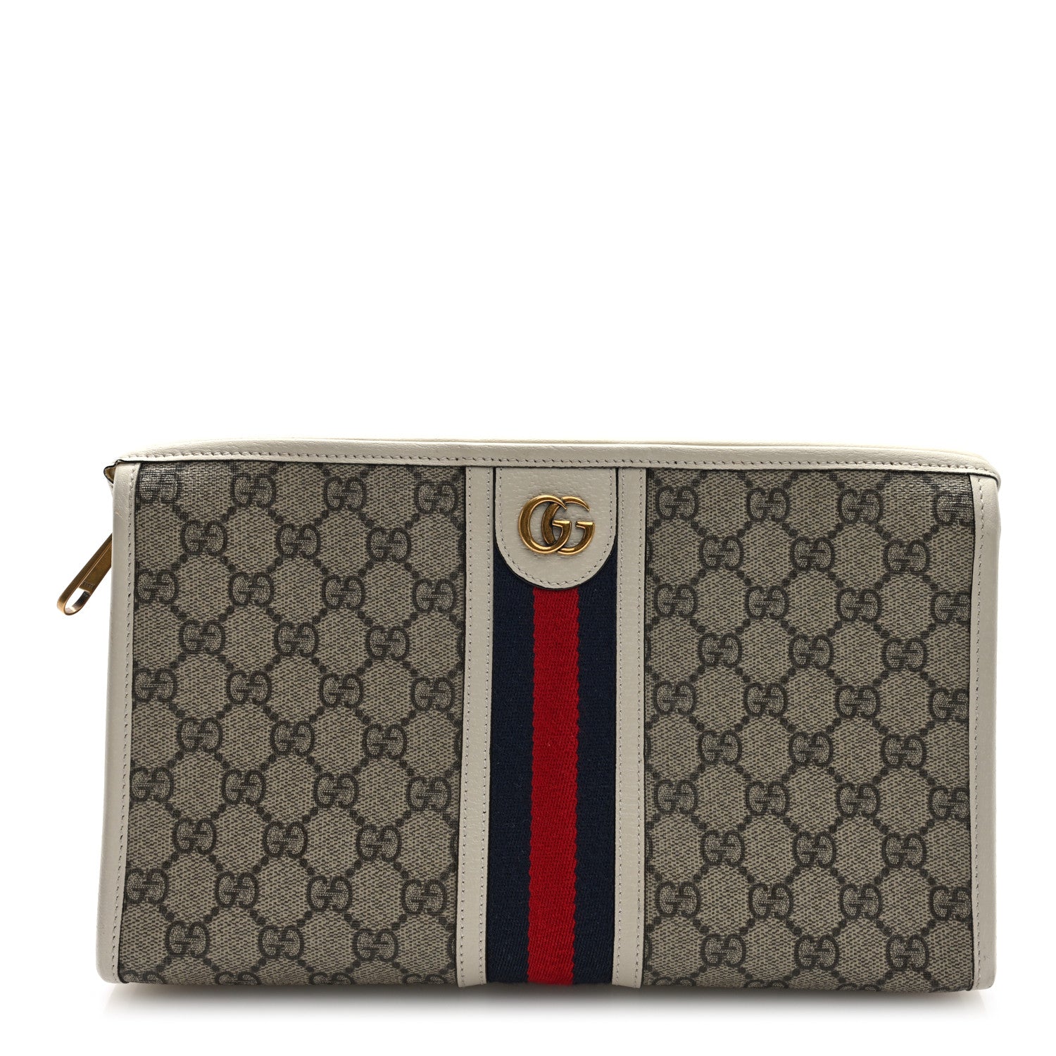 Gucci GG Supreme Monogram Web Toiletry Case White 1 of 6