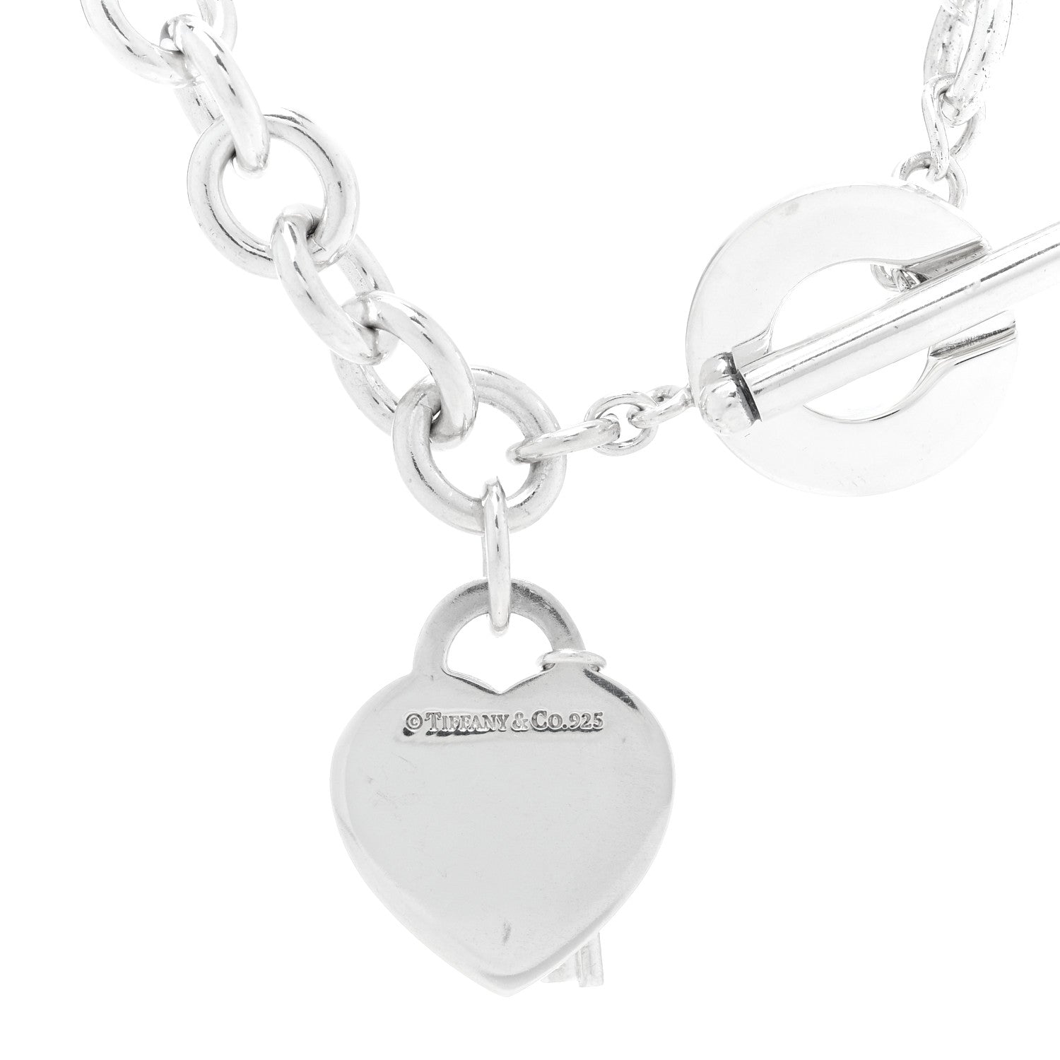 Tiffany Sterling Silver Return to Tiffany Heart Tag Key Charm Bracelet 3 of 4