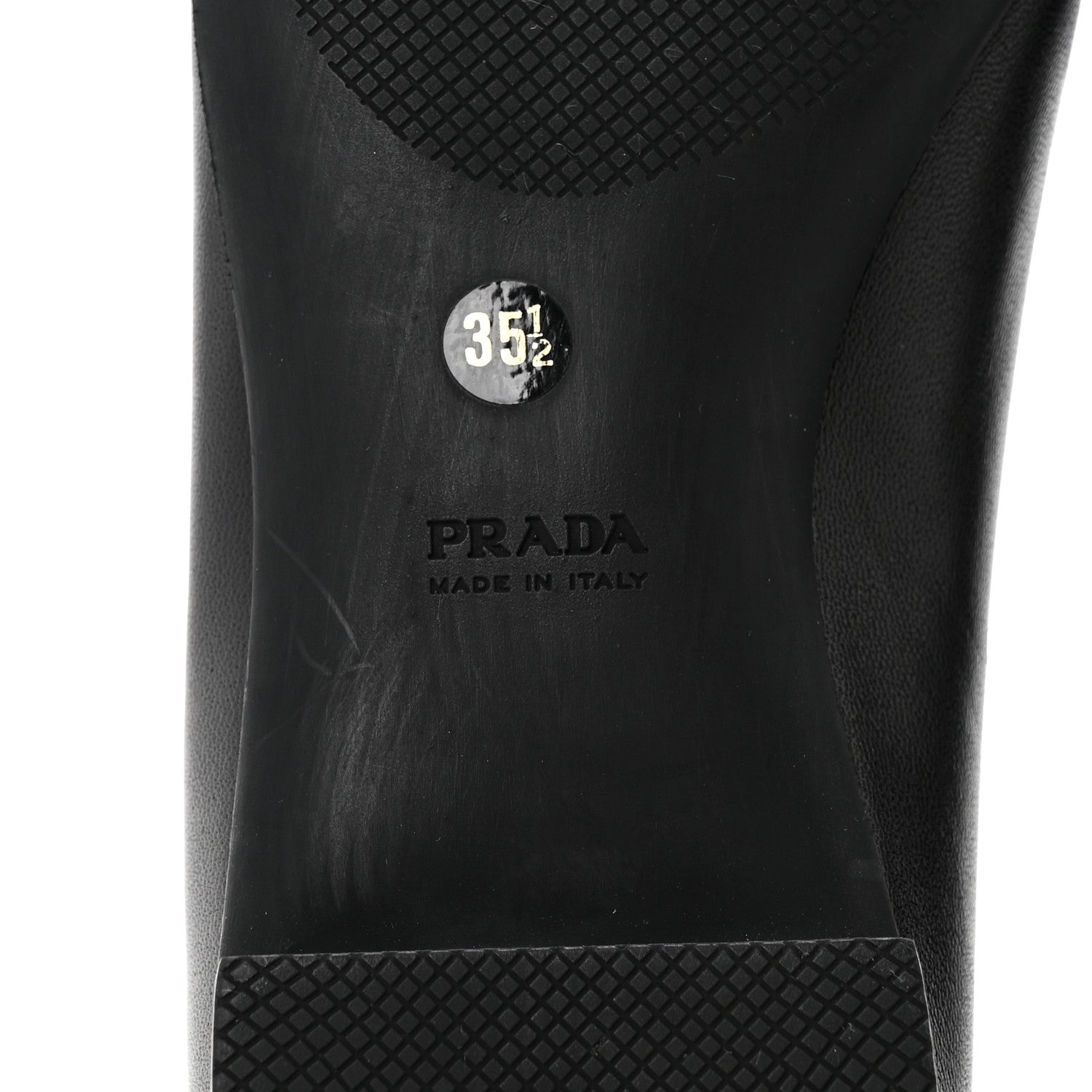 Prada Nappa Metallic Square Toe Ballerina Flats 35.5 Black 7 of 11