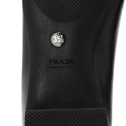 Prada Nappa Metallic Square Toe Ballerina Flats 35.5 Black 7 of 11