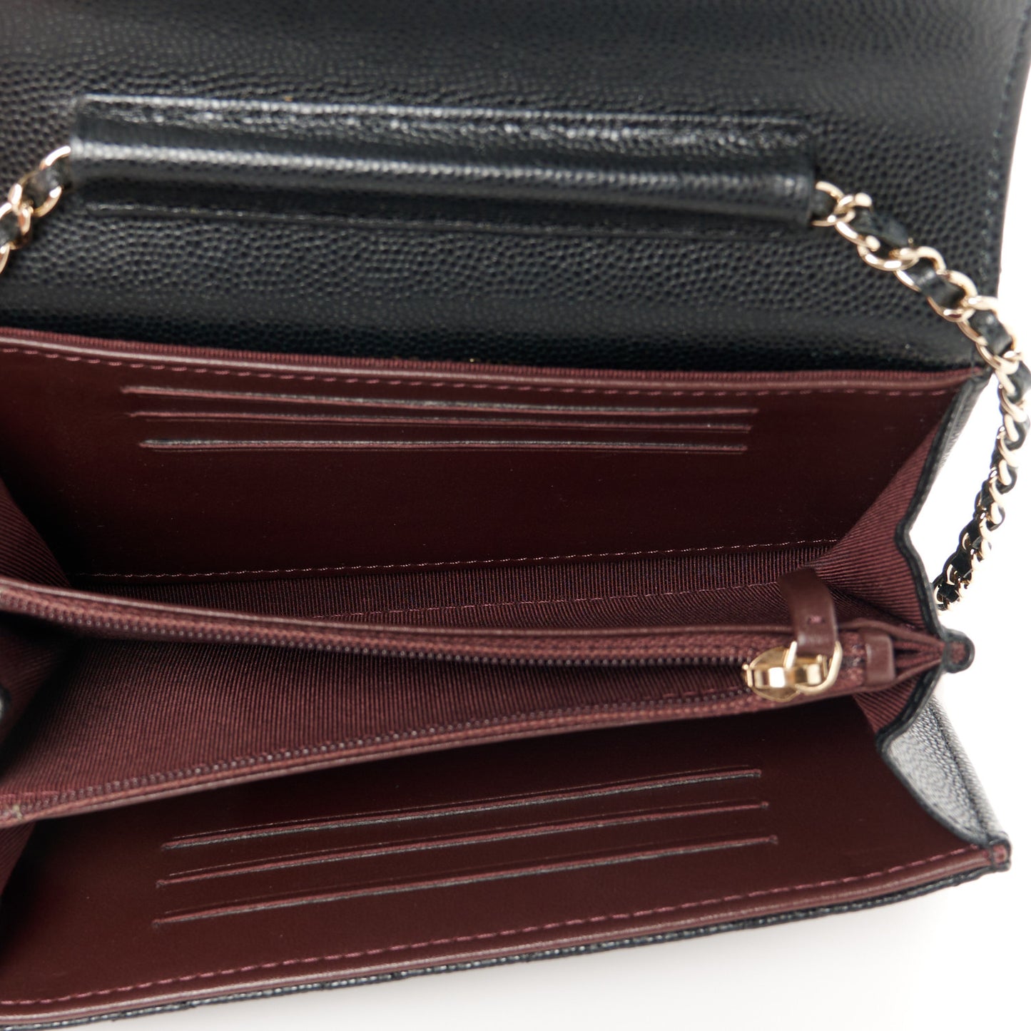 Caviar Quilted Classic Clutch With Chain Black