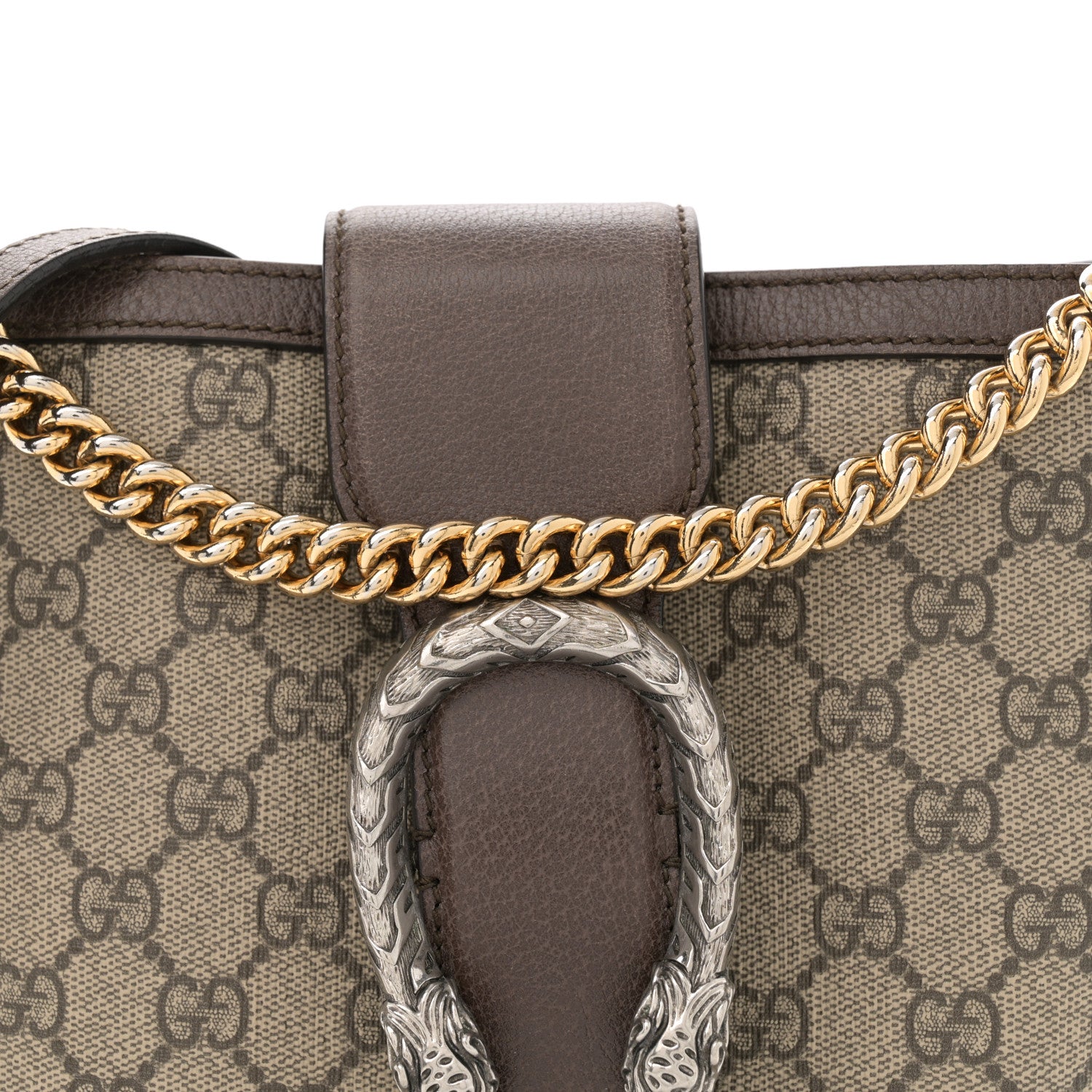 Gucci GG Supreme Monogram Medium Dionysus Bucket Bag Beige New Acero 8 of 10