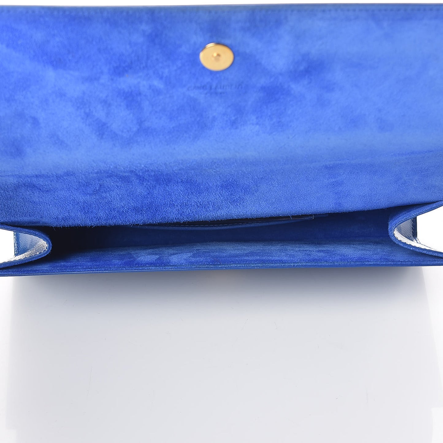 Patent Grain De Poudre Classic Monogram Cassandre Clutch Blue