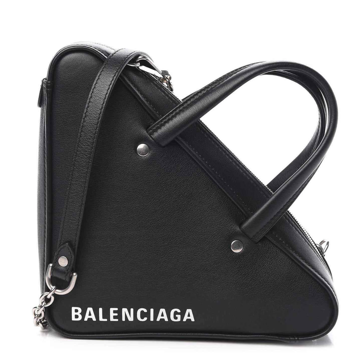 Calfskin XS Triangle Chain Duffle Black