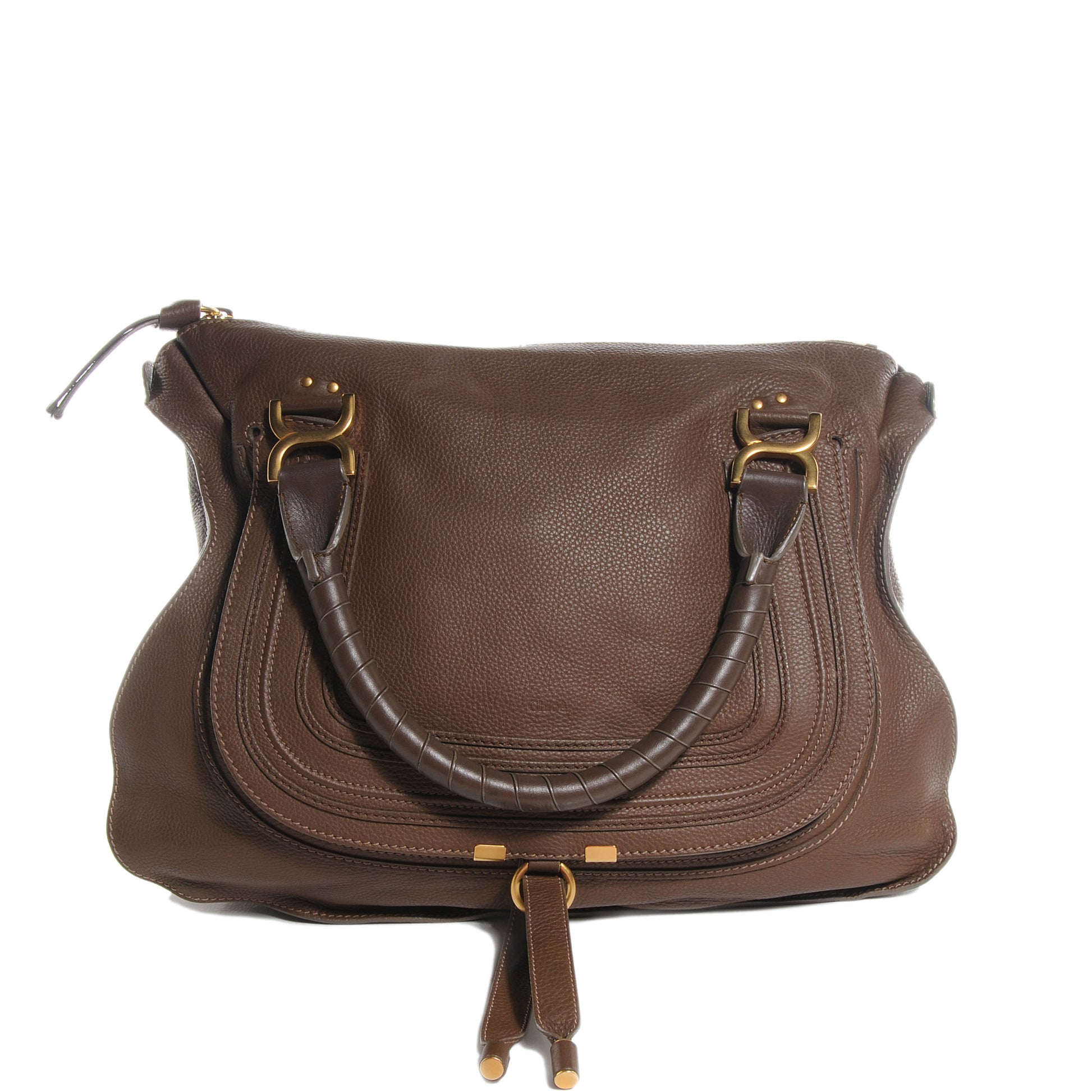 Chloe Calfskin Large Marcie Satchel Brown 1 of 9
