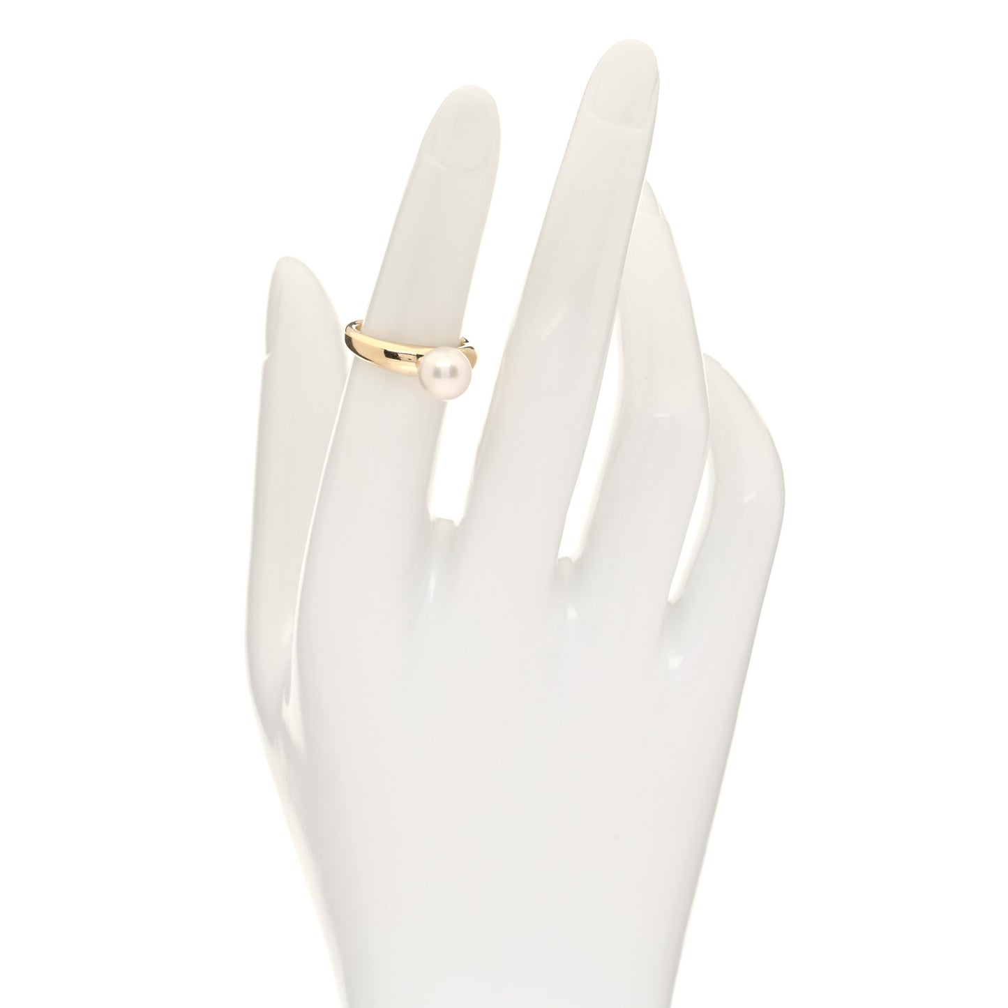 18K Yellow Gold Pearl 7.5mm Ring 48 4.5