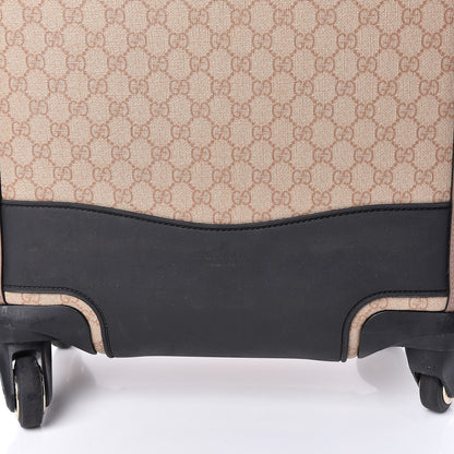 Gucci GG Supreme Monogram Selleria Calfskin Four Wheel Carry On Suitcase Winter Rose 15 of 23