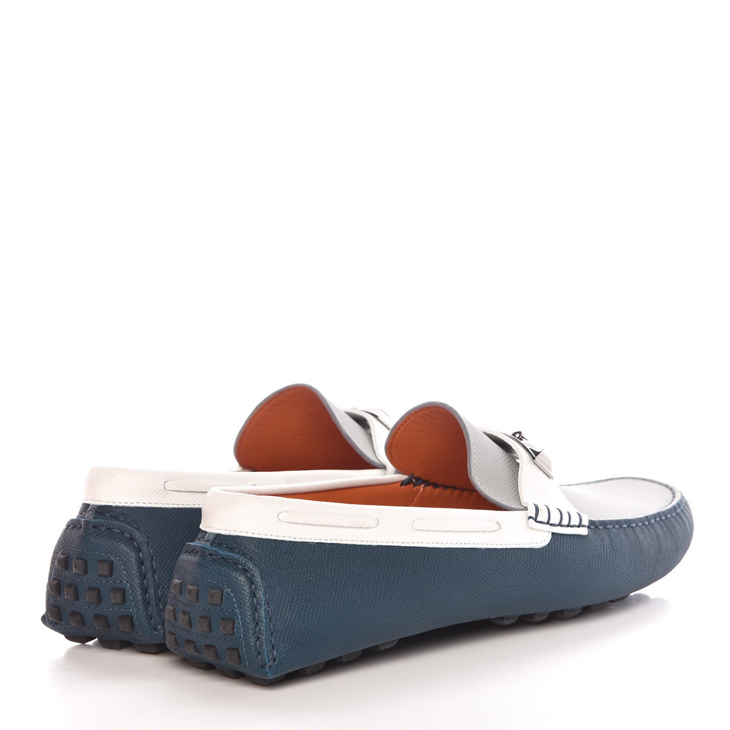 Epsom Mens Irving Driving Moccasin Loafers 43 Bleu Glacier Blanc Colvert