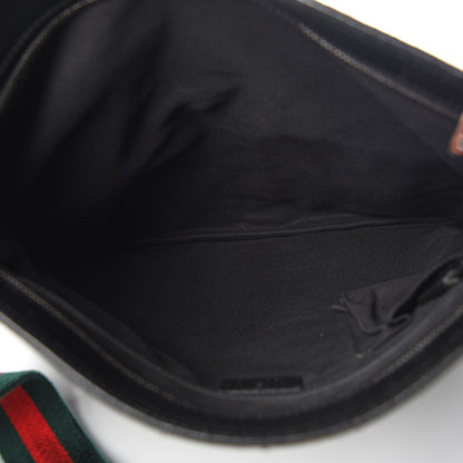 Gucci Monogram Web Medium Double Pocket Messenger Bag Black 5 of 10