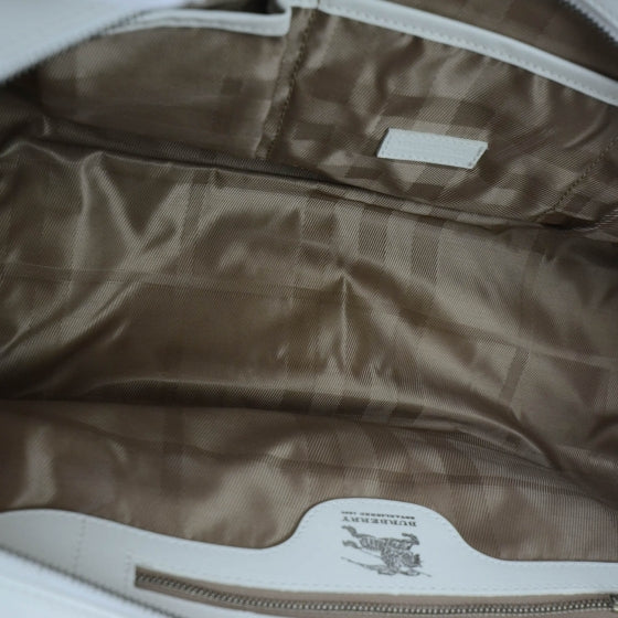 Leather Quilted Large Manor Tote White
