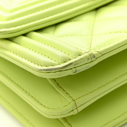 Chanel Calfskin Quilted North South Boy Flap Light Green 12 of 15