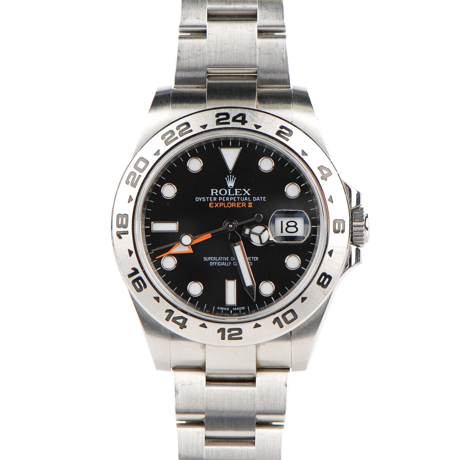 Rolex Stainless Steel 42mm Oyster Perpetual Date Explorer II Watch Black 216570 1 of 8