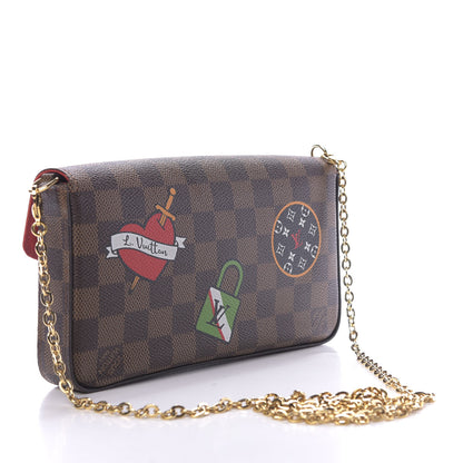Louis Vuitton Damier Ebene My LV World Tour Pochette Felicie Chain Wallet Coquelicot 3 of 10