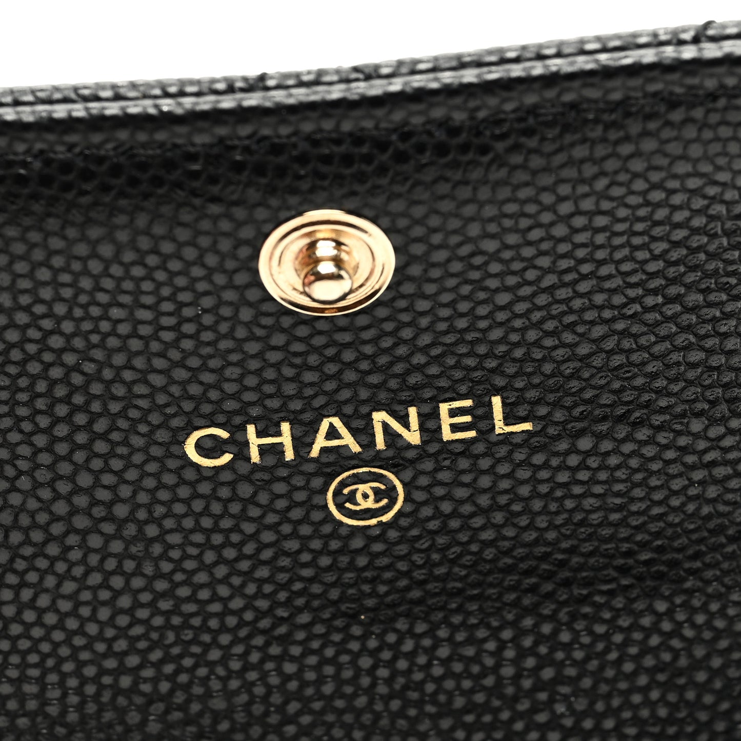 Caviar Quilted CC Flap Card Holder Black