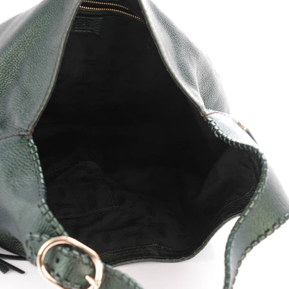 Gucci Metallic Pebbled Calfskin Large New Jackie Shoulder Bag Green 5 of 7