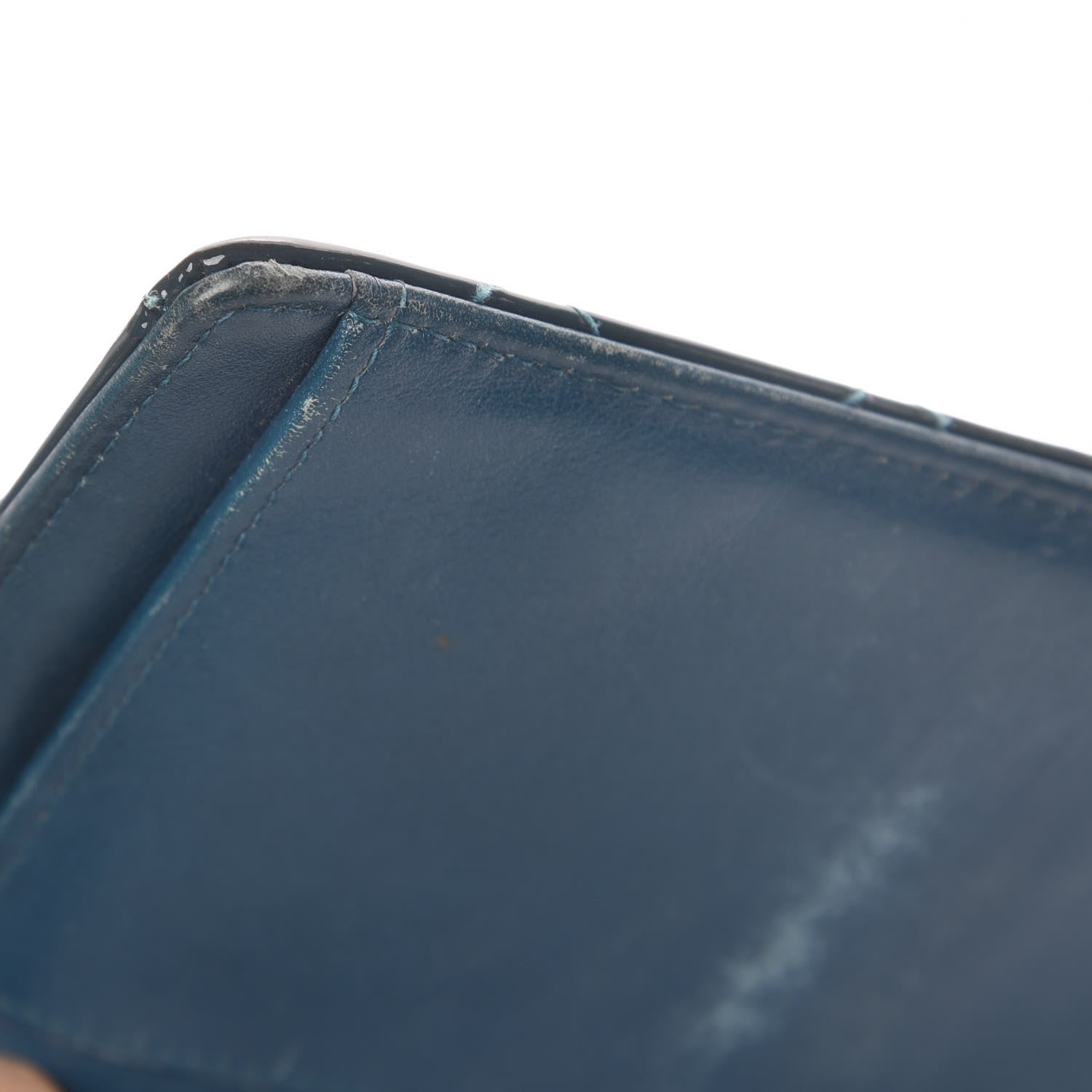 Chanel Patent Quilted Brilliant Yen Wallet Dark Blue 10 of 11