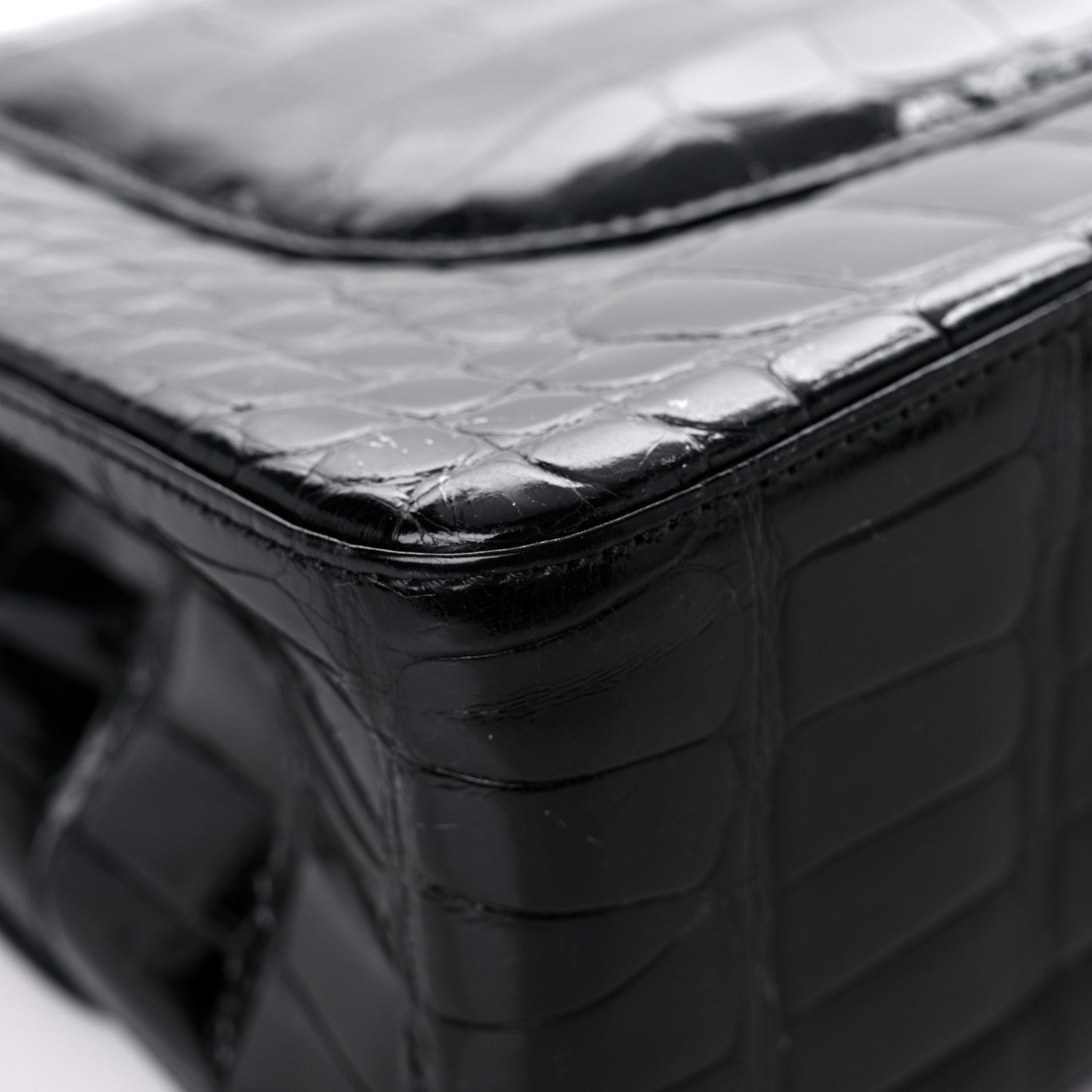Chanel Alligator Jumbo Double Flap Black 10 of 16