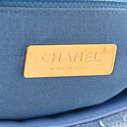 Chanel Sequin Quilted Medium Chanel 19 Flap Light Blue 6 of 9